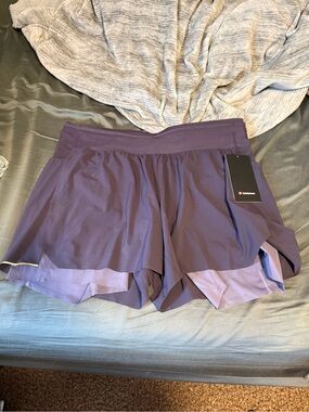 lululemon athletica Two-Tone Purple Athletic Split Shorts